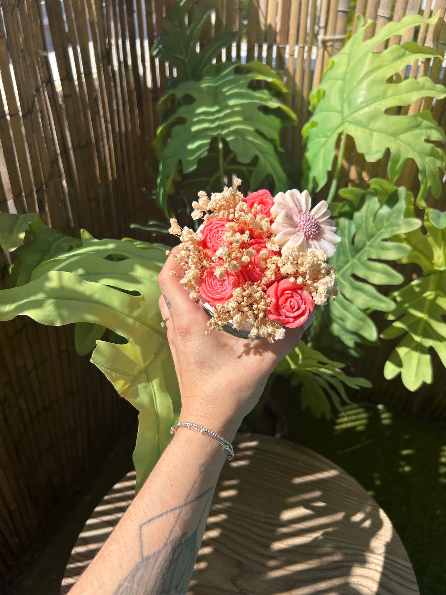 Boîte à bijoux en résine & bouquet de fondants parfumés – Monoï Vanille