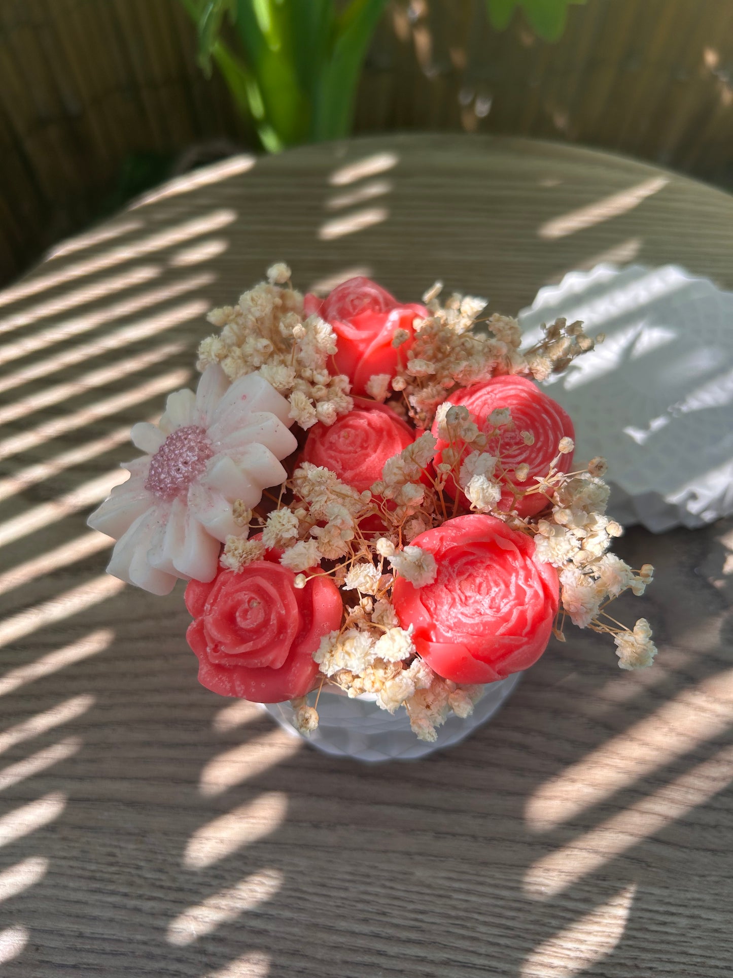 Boîte à bijoux en résine & bouquet de fondants parfumés – Monoï Vanille