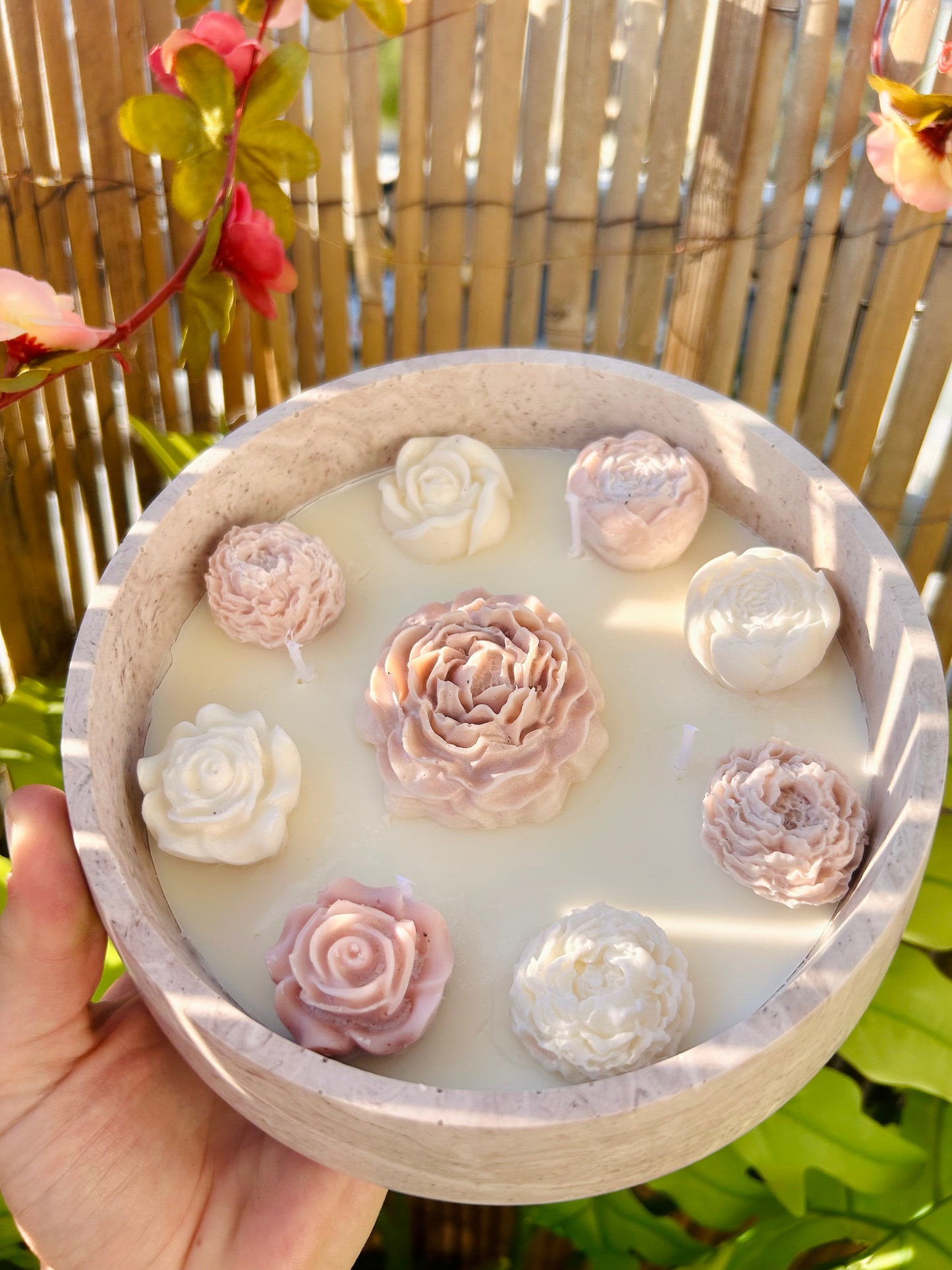 Grande bougie vanille et fleurs de cerisier 🍒