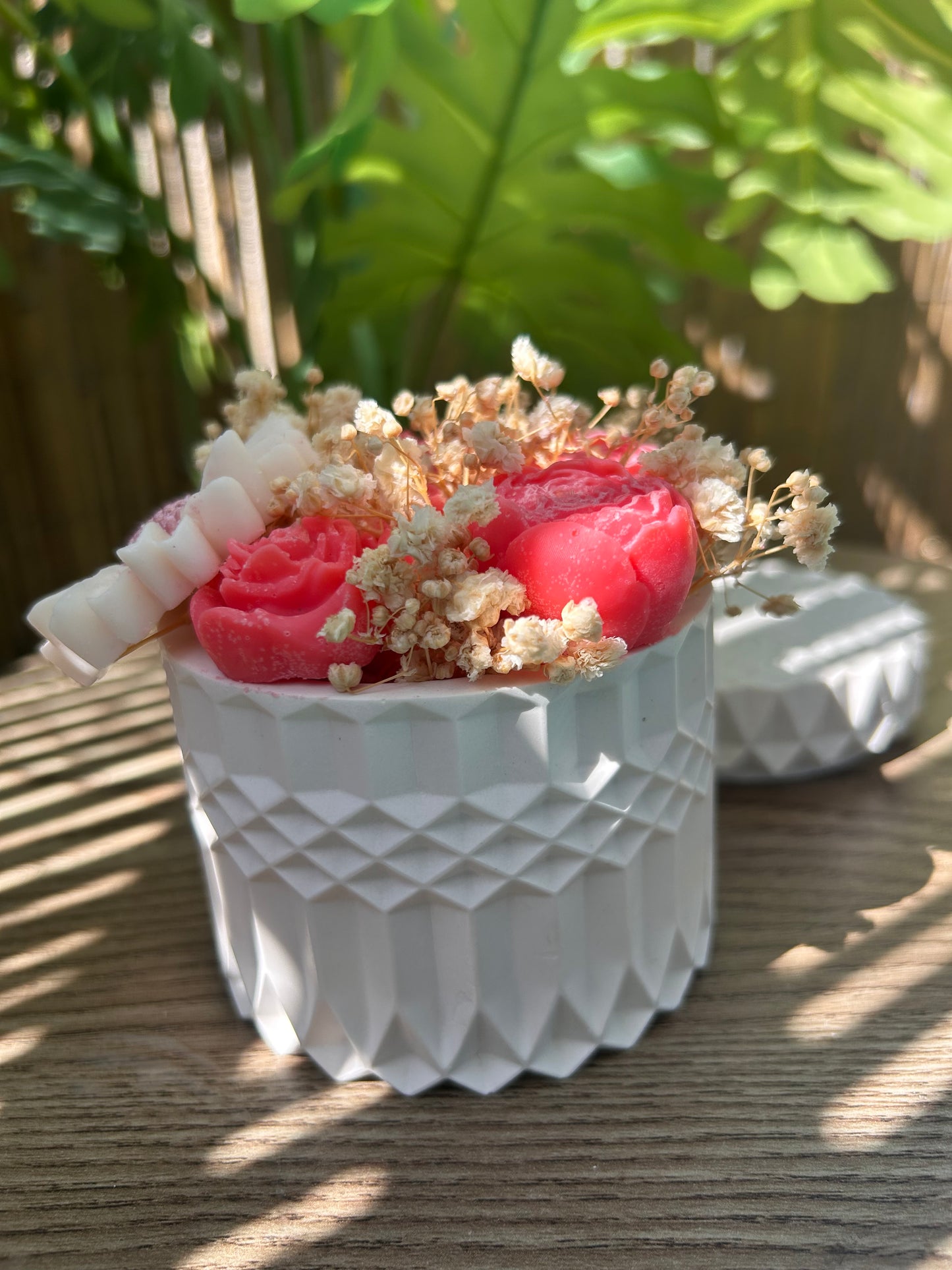 Boîte à bijoux en résine & bouquet de fondants parfumés – Monoï Vanille